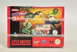 EARTHWORM JIM 2 SNES GAME SEALED, Earthworm Jim 2 for the SNES sealed; seal is noticeably torn on