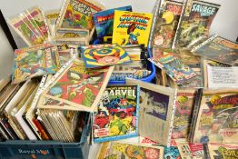 FOUR BOXES OF OVER 700 SPIDER-MAN, MARVEL UK AND OTHER COMICS AND MAGAZINES, including Amazing