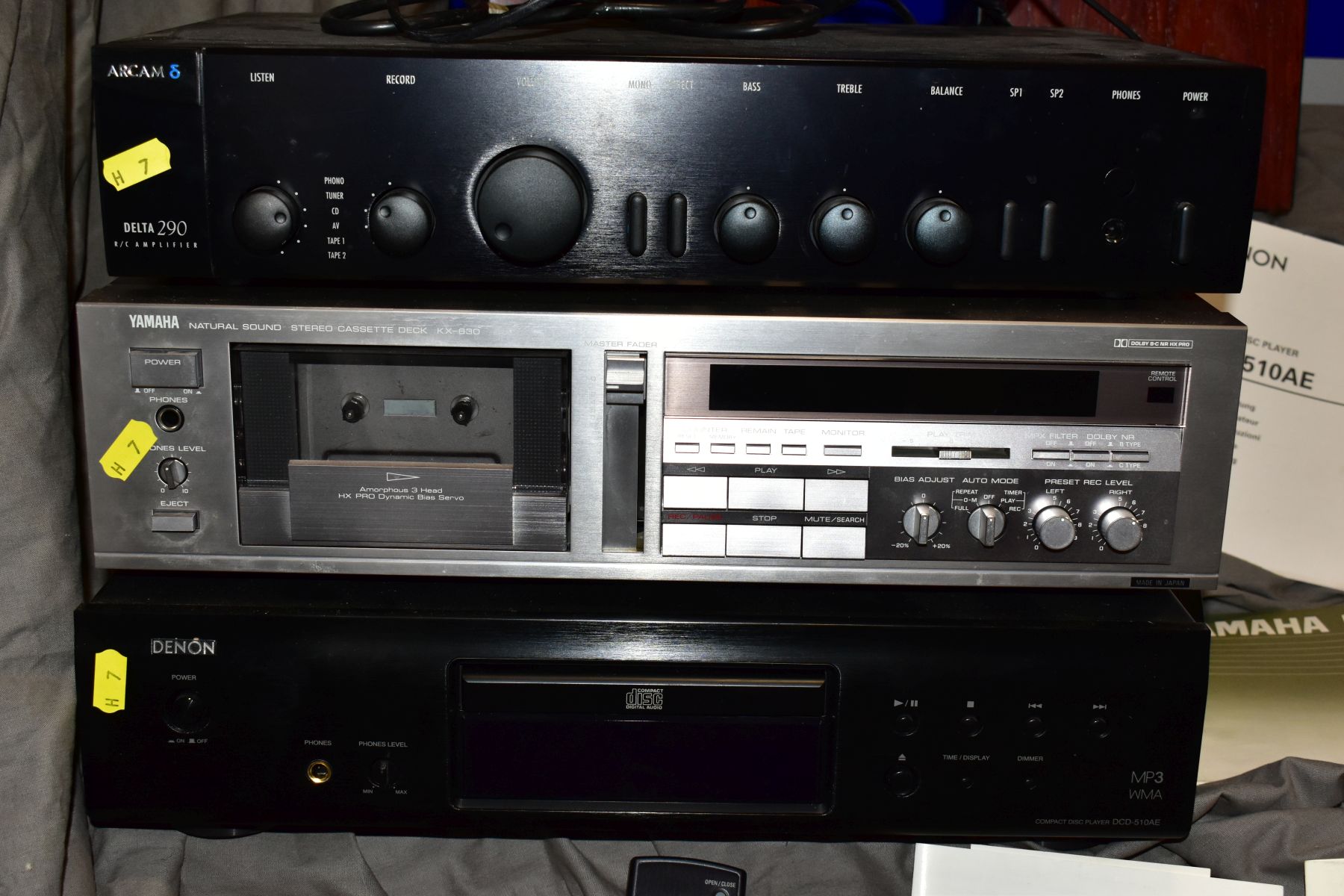 AN ARCAM DELTA 290 INTERGRATED AMPLIFIER, a Yamaha KX-630 Tape Player, a Denon DCD 510AE CD player - Image 2 of 17