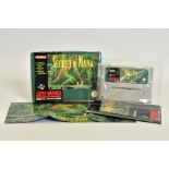 SECRET OF MANA SNES GAME BOXED, critically acclaimed SNES game boxed with its manual; moderate