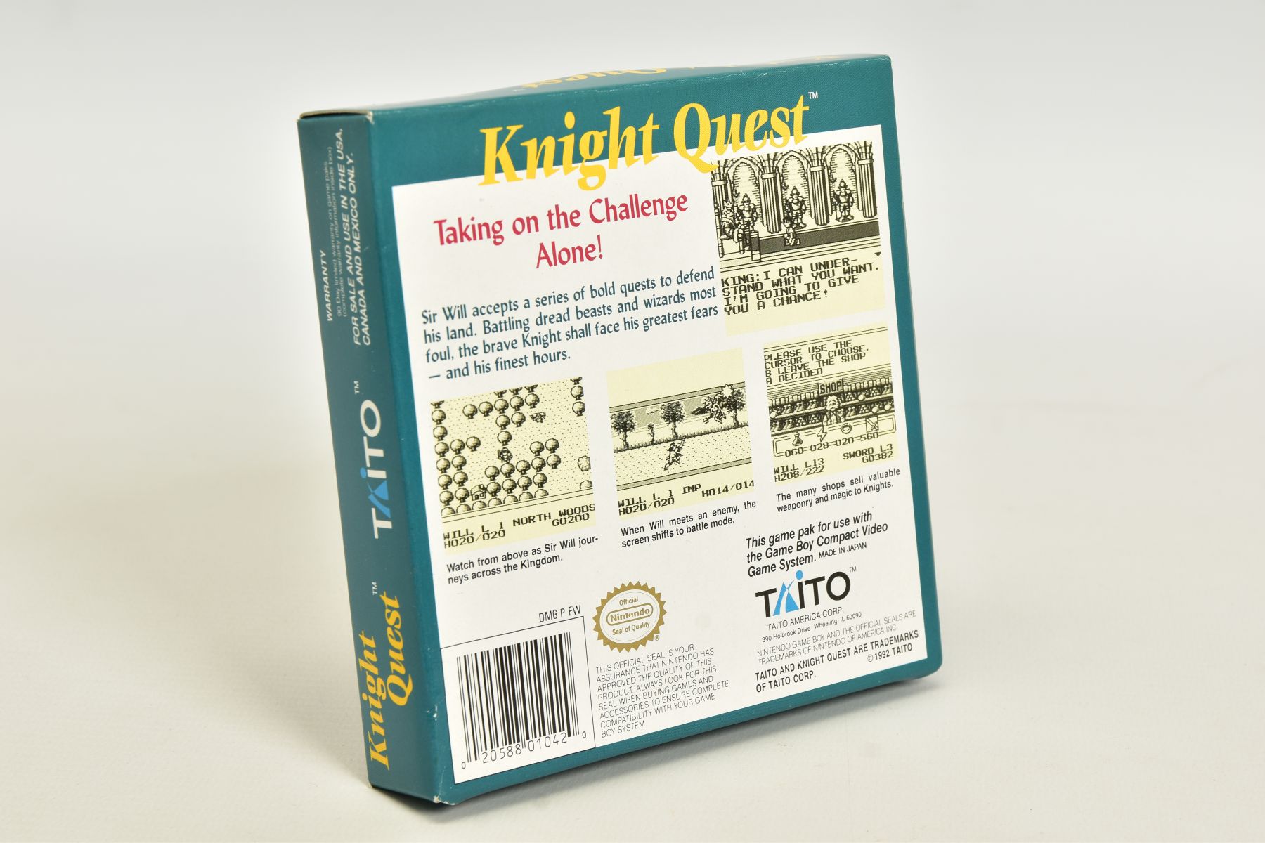 KNIGHT QUEST GAMEBOY GAME BOXED, very rare Gameboy RPG boxed with its manual; some moderate wear - Image 8 of 8