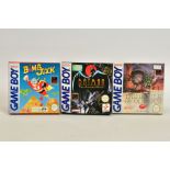 THE BATTLE OF OLYMPUS, BATMAN THE ANIMATED SERIES & BOMB JACK GAMEBOY GAMES BOXED, boxed versions of