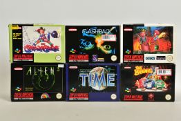 KID KLOWN IN CRAZY CHASE, WORMS, ILLUSION OF TIME, ALIEN 3, THE BRAINIES & FLASHBACK SNES GAMES