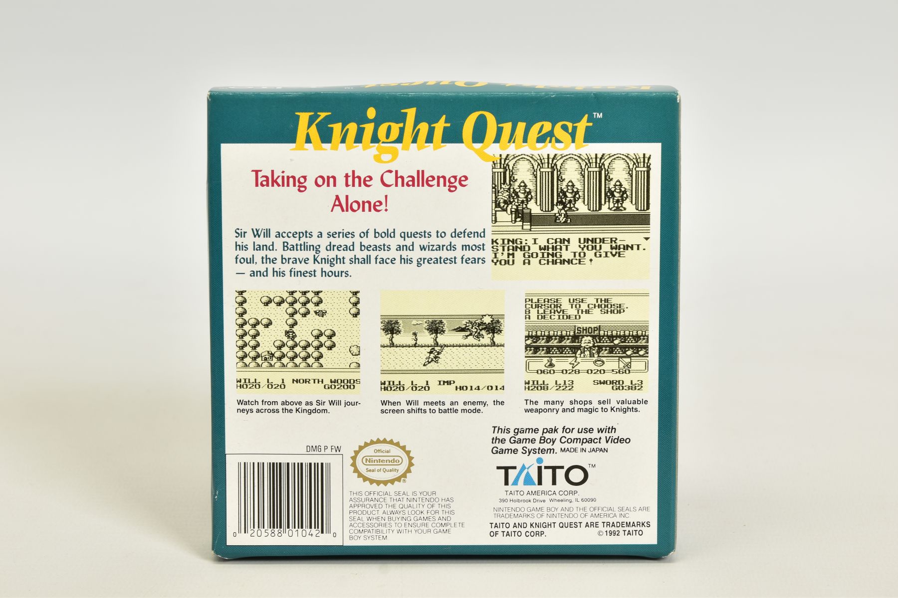 KNIGHT QUEST GAMEBOY GAME BOXED, very rare Gameboy RPG boxed with its manual; some moderate wear - Image 2 of 8