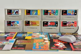 QUANTITY OF UNBOXED SNES GAMES INCLUDING LEGEND OF ZELDA: A LINK TO THE PAST & SUPER MARIO WORLD,