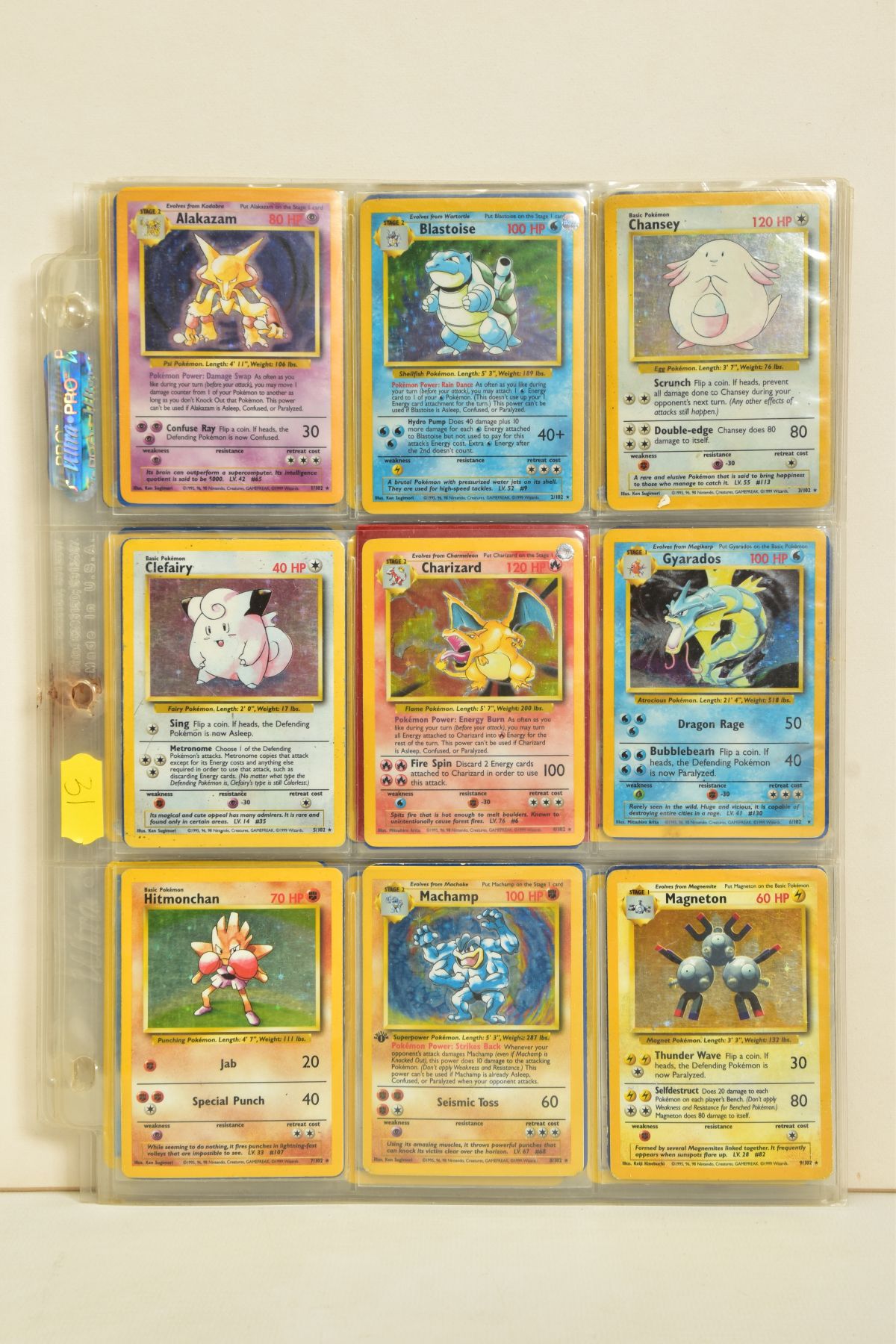 A COMPLETE POKEMON BASE SET, all 102 cards that make up Base Set are present including Machamp 8/102