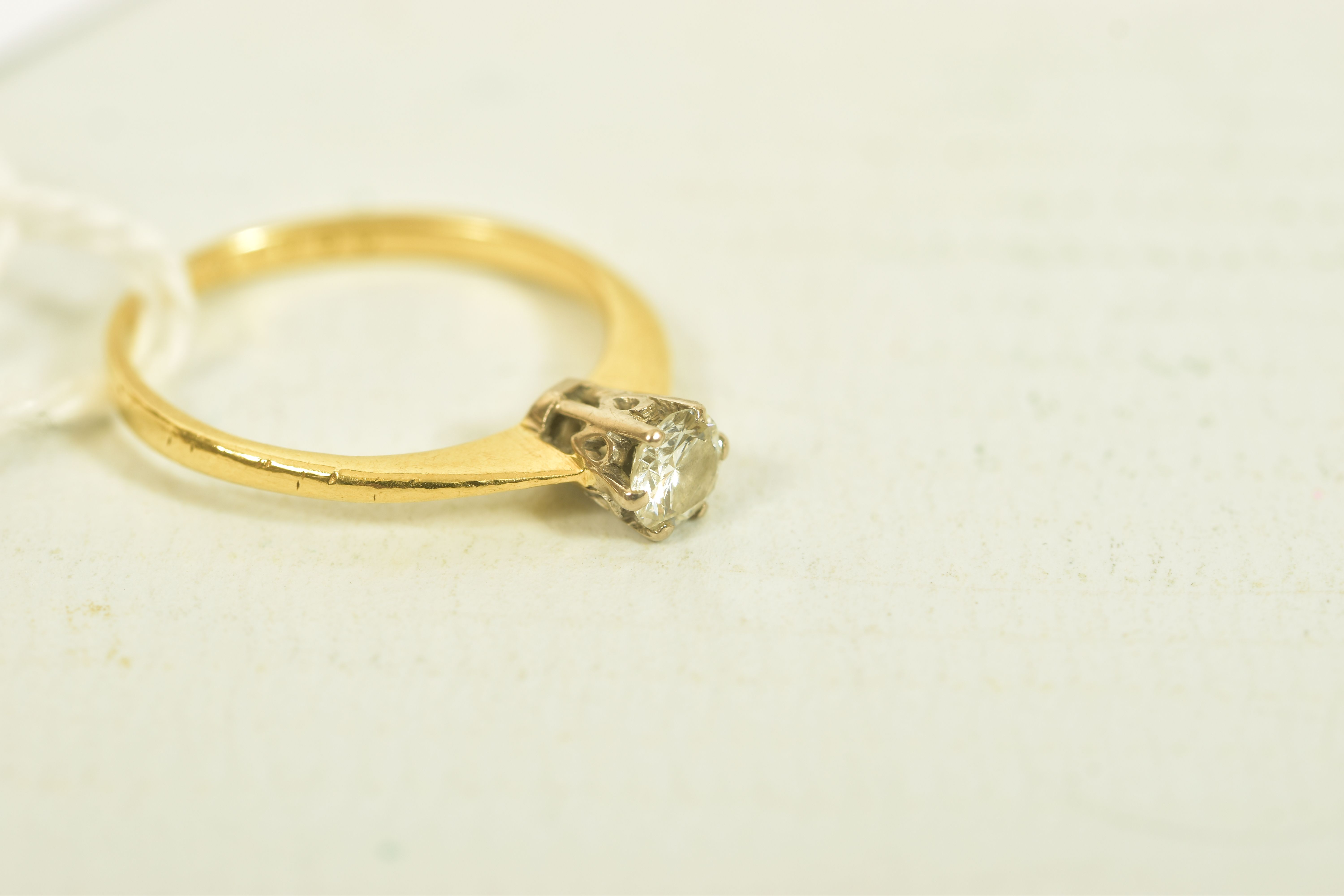 TWO GOLD DIAMOND RINGS, the first an 18ct gold brilliant cut diamond single stone ring, estimated - Image 2 of 8
