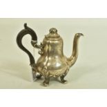 A LATE 19TH CENTURY SILVER COFFEE POT, designed as a coffee pot with engraved floral detail
