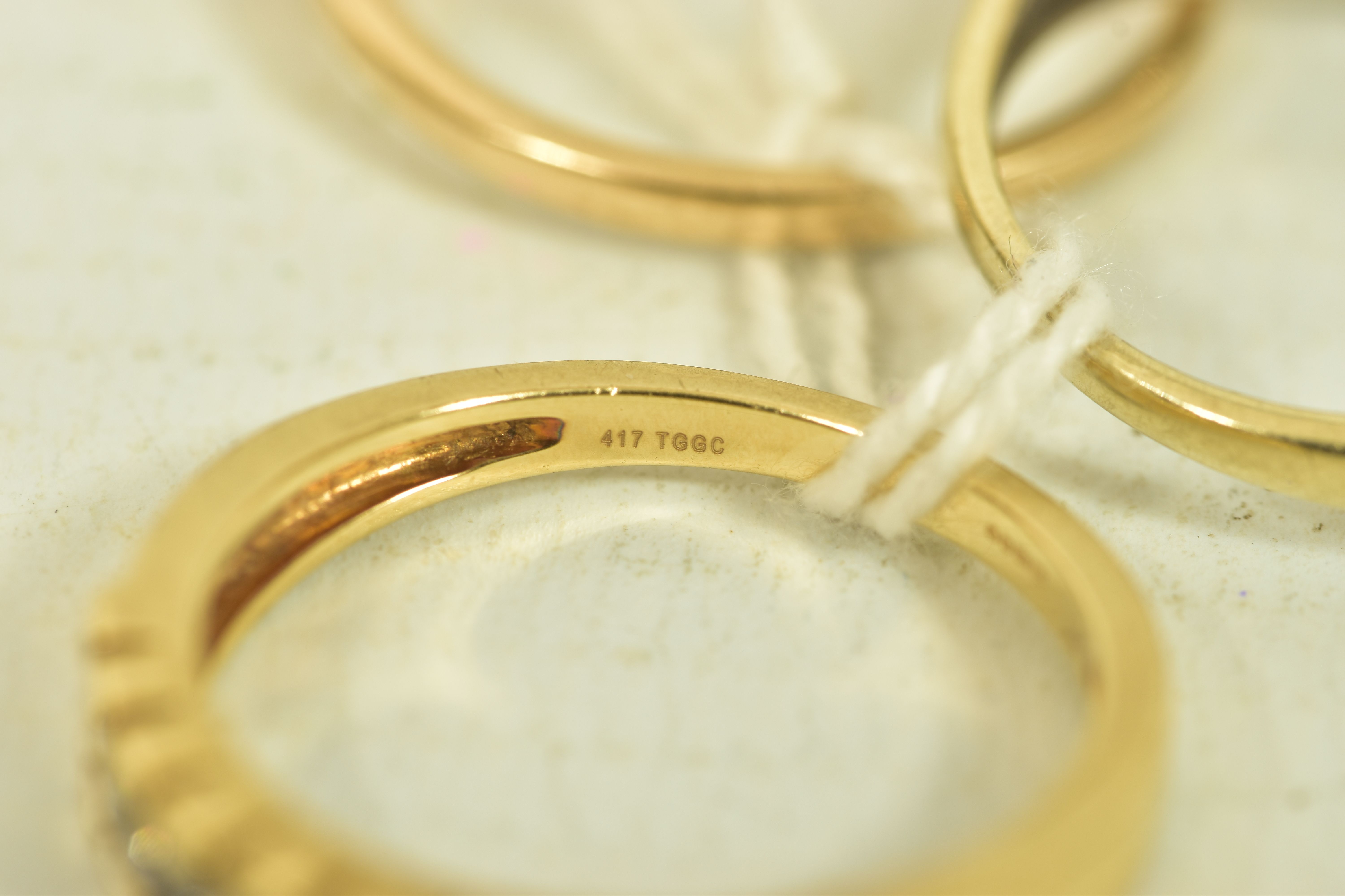 THREE DIAMOND RINGS, the first a 9ct gold brilliant cut diamond half eternity band, estimated - Image 5 of 9