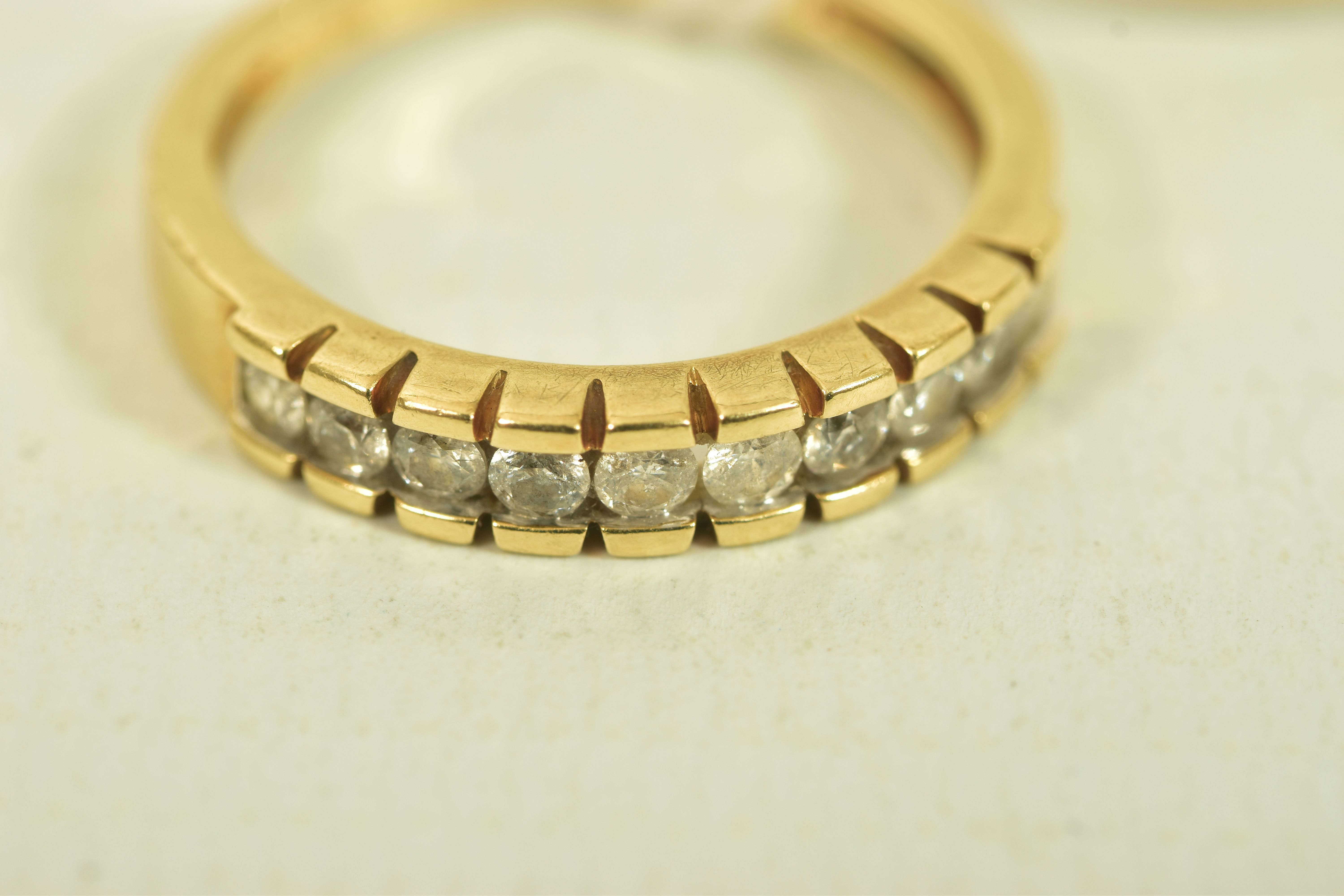 THREE DIAMOND RINGS, the first a 9ct gold brilliant cut diamond half eternity band, estimated - Image 4 of 9