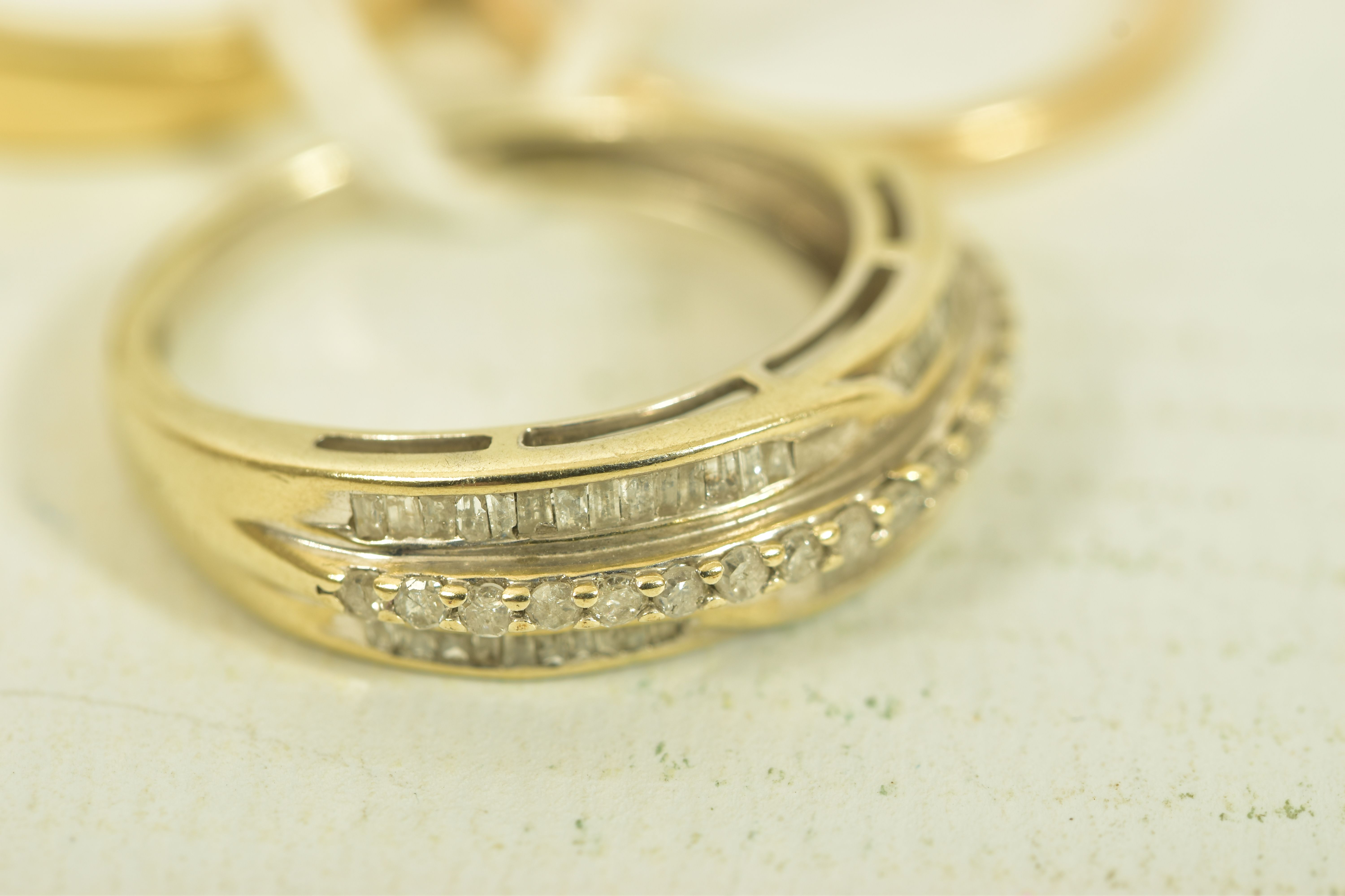 THREE DIAMOND RINGS, the first a 9ct gold brilliant cut diamond half eternity band, estimated - Image 2 of 9