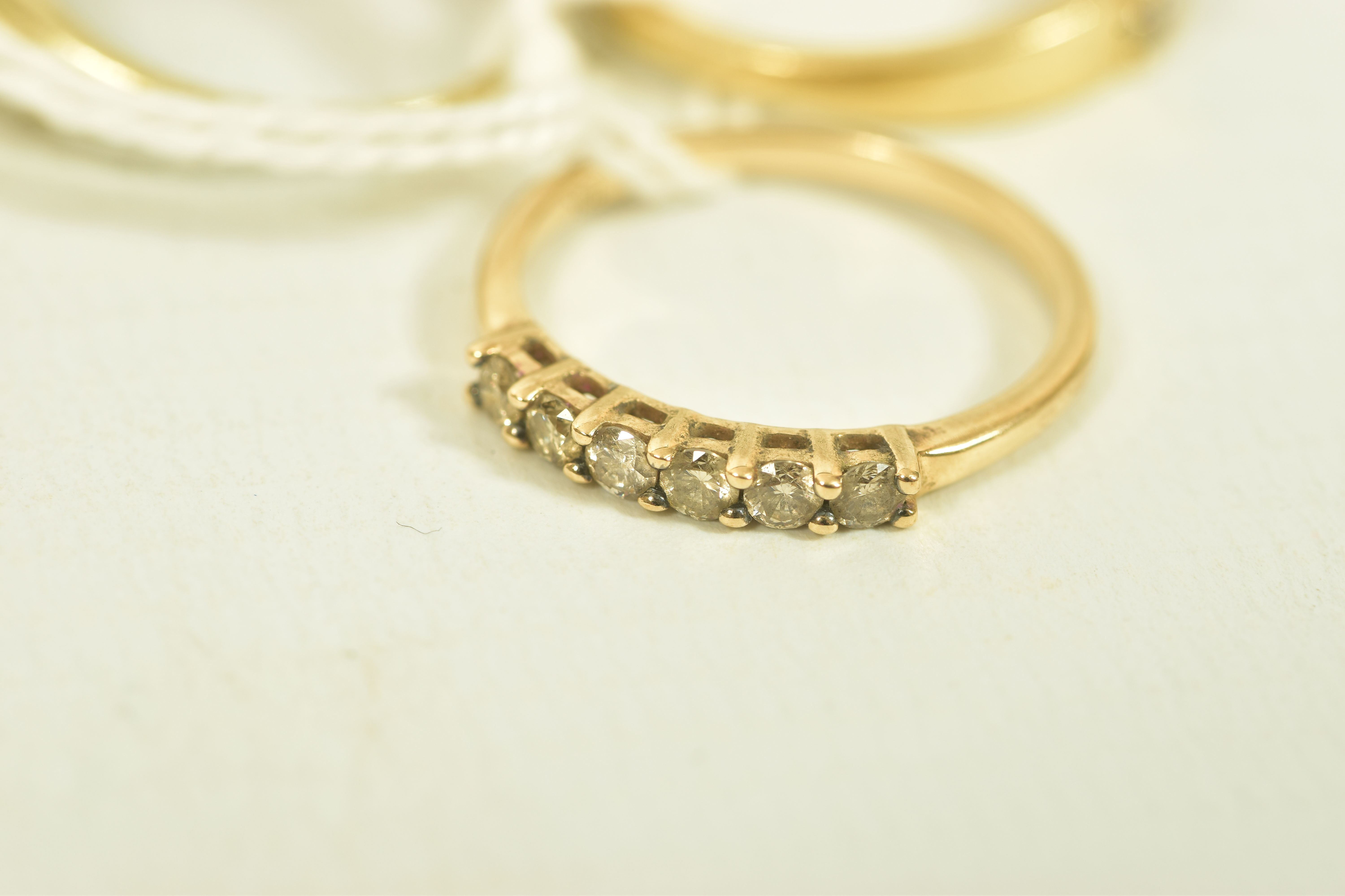 THREE DIAMOND RINGS, the first a 9ct gold brilliant cut diamond half eternity band, estimated - Image 8 of 9