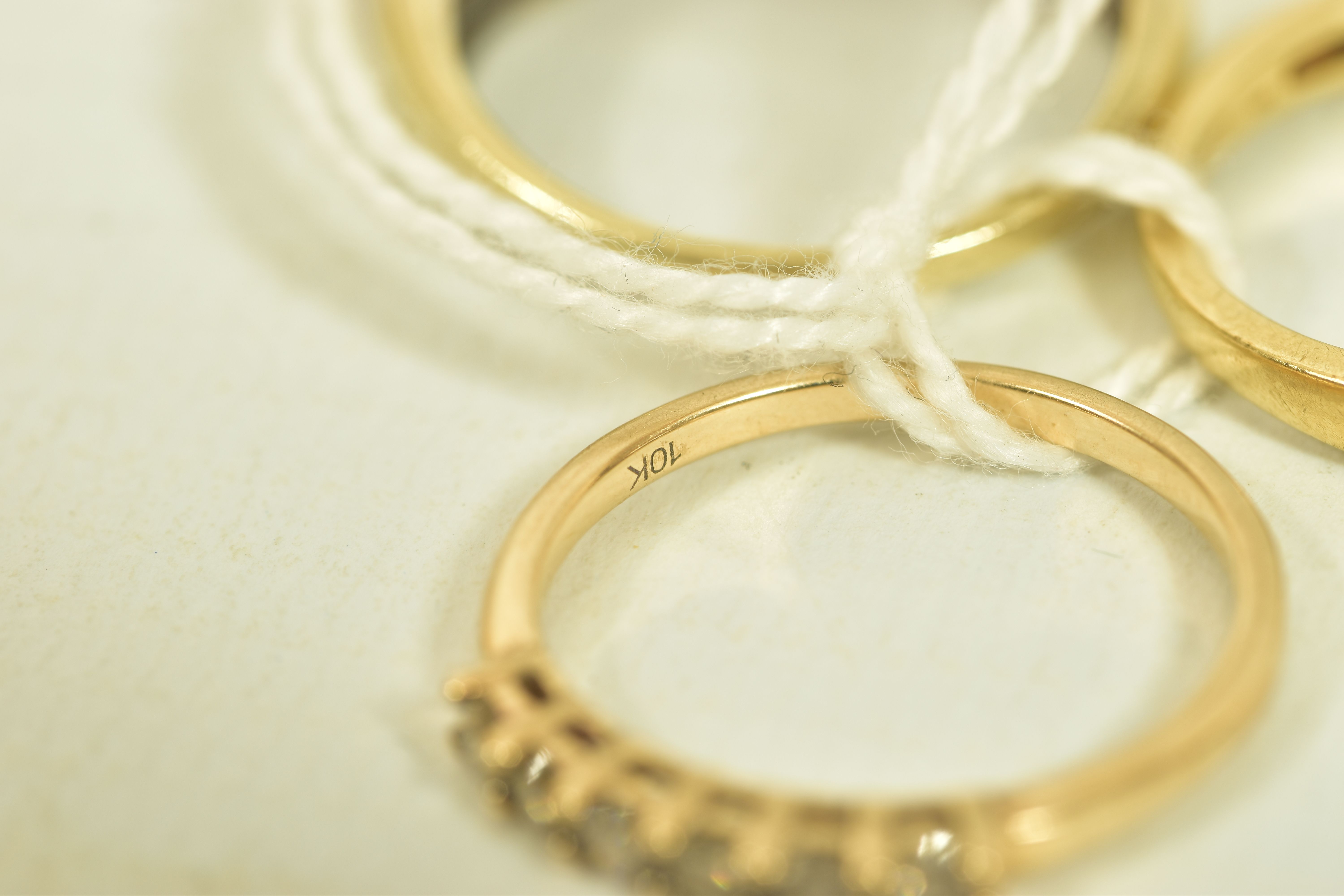 THREE DIAMOND RINGS, the first a 9ct gold brilliant cut diamond half eternity band, estimated - Image 9 of 9