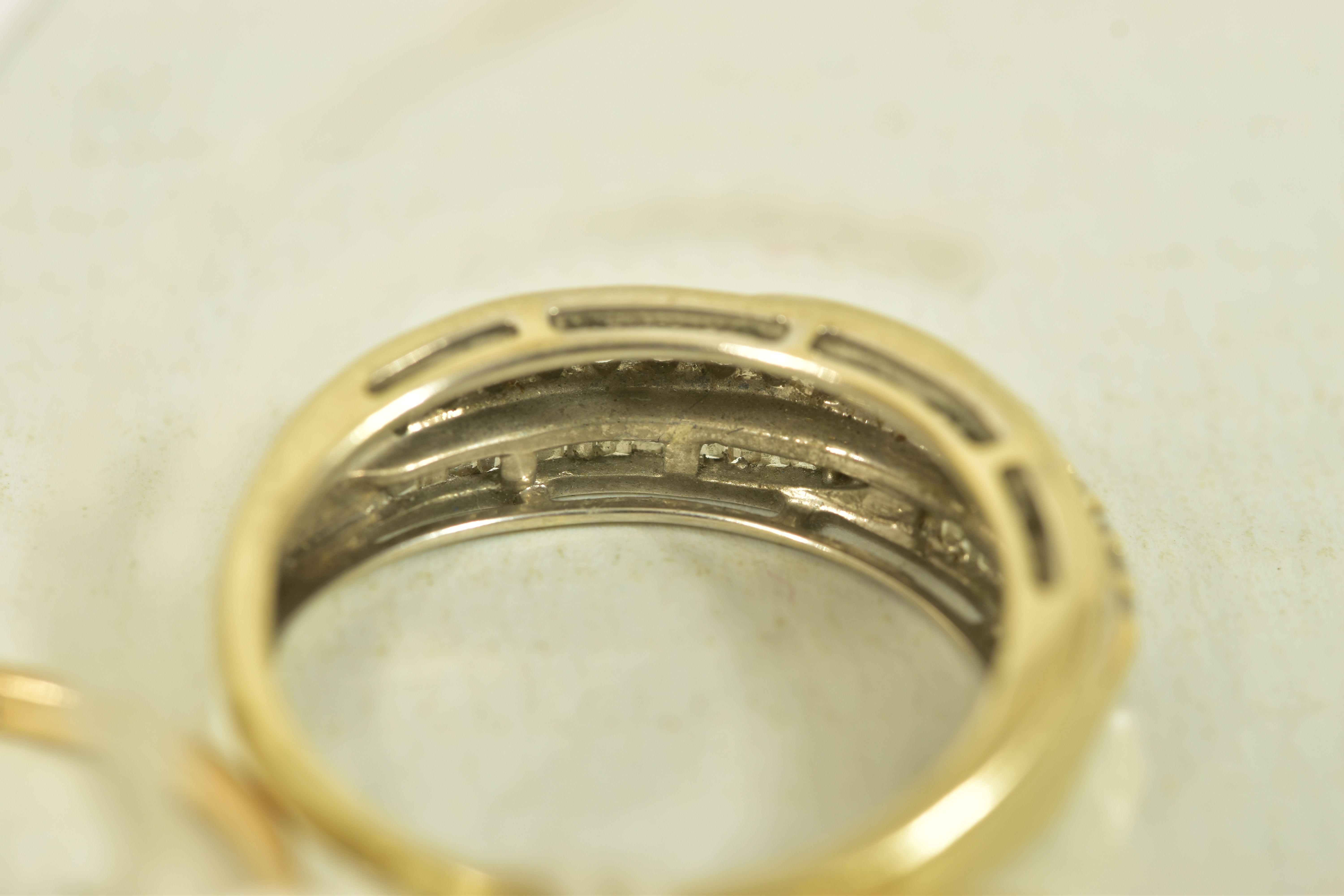 THREE DIAMOND RINGS, the first a 9ct gold brilliant cut diamond half eternity band, estimated - Image 3 of 9