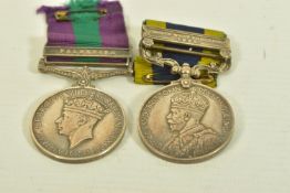 GEO VI GSM & INDIA GENERAL SERVICE Medals, GSM Bar Palestine, IGSM Bar North West Frontier 1935,