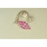 SELECTION OF WHITE METAL GEM SET PENDANTS, to include a 9ct gold synthetic pink sapphire and