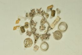 TWO SILVER PENDANTS, TOGETHER WITH NINE FURTHER WHITE METAL PIECES OF JEWELLERY, the first a 'silver