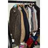 MENS AND LADIES CLOTHING AND ACCESSORIES, to include a Moorlands shearling coat size 42, Magee two