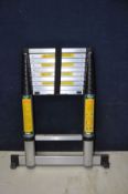 A COOPERS TELESCOPIC LADDER (max weight 150kg, closed height 77cm, open height 10ft 7in)