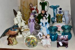 A BESWICK KINGFISHER MODEL NO 2371, A MINTON MEADOWSWEET FAIRY M S 50 AND OTHER CERAMICS AND