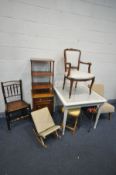 A CHARLES BARR FLAME MAHOGANY BEDSIDE CABINET, with a single drawer and single door, a white painted