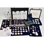 AN ALUMINIUM COIN CASE AND OTHER COIN CASE OF MIXED WORLD COINS WITH LOTS OF CROWN SIZE AND OTHER
