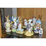 ELEVEN BESWICK BEATRIX POTTER FIGURES, comprising Tommy Brock, Mr Benjamin Bunny, Tom Kitten, Jemima