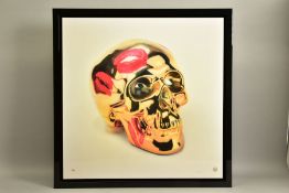RORY HANCOCK (WALES 1987) 'LOVE ME FOREVER', a signed limited edition print of a skull, 30/95 no