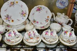 A SIXTY EIGHT PIECE ROYAL CROWN DERBY DERBY POSIES DINNER SERVICE with various red and green