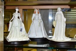 THREE BOXED LIMITED EDITION COALPORT FIGURES OF ROYAL BRIDES, comprising 'Queen Elizabeth , The
