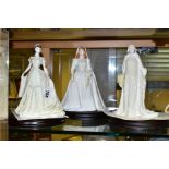 THREE BOXED LIMITED EDITION COALPORT FIGURES OF ROYAL BRIDES, comprising 'Queen Elizabeth , The