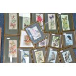 J & J CASH LTD, FRAMED WOVEN PICTURES, a collection of fifteen examples comprising eight bird