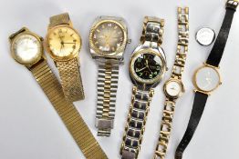 A BAG OF ASSORTED WRISTWATCHES, to include six wristwatches, names to include Sekonda, Guess,