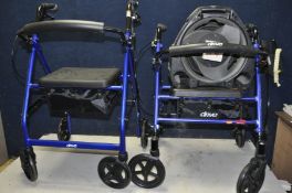 A DRIVE ROLLATOR with seat and adjustable height along with another drive rollator (both in good