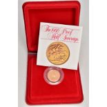 A ROYAL MINT 1980 GOLD PROOF HALF SOVEREIGN COIN WITH CASE AND COA