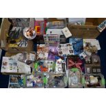FOUR BOXES OF ASSORTED JEWELLERY MAKING EQUIPTMENT, large quantity of items to include various boxes