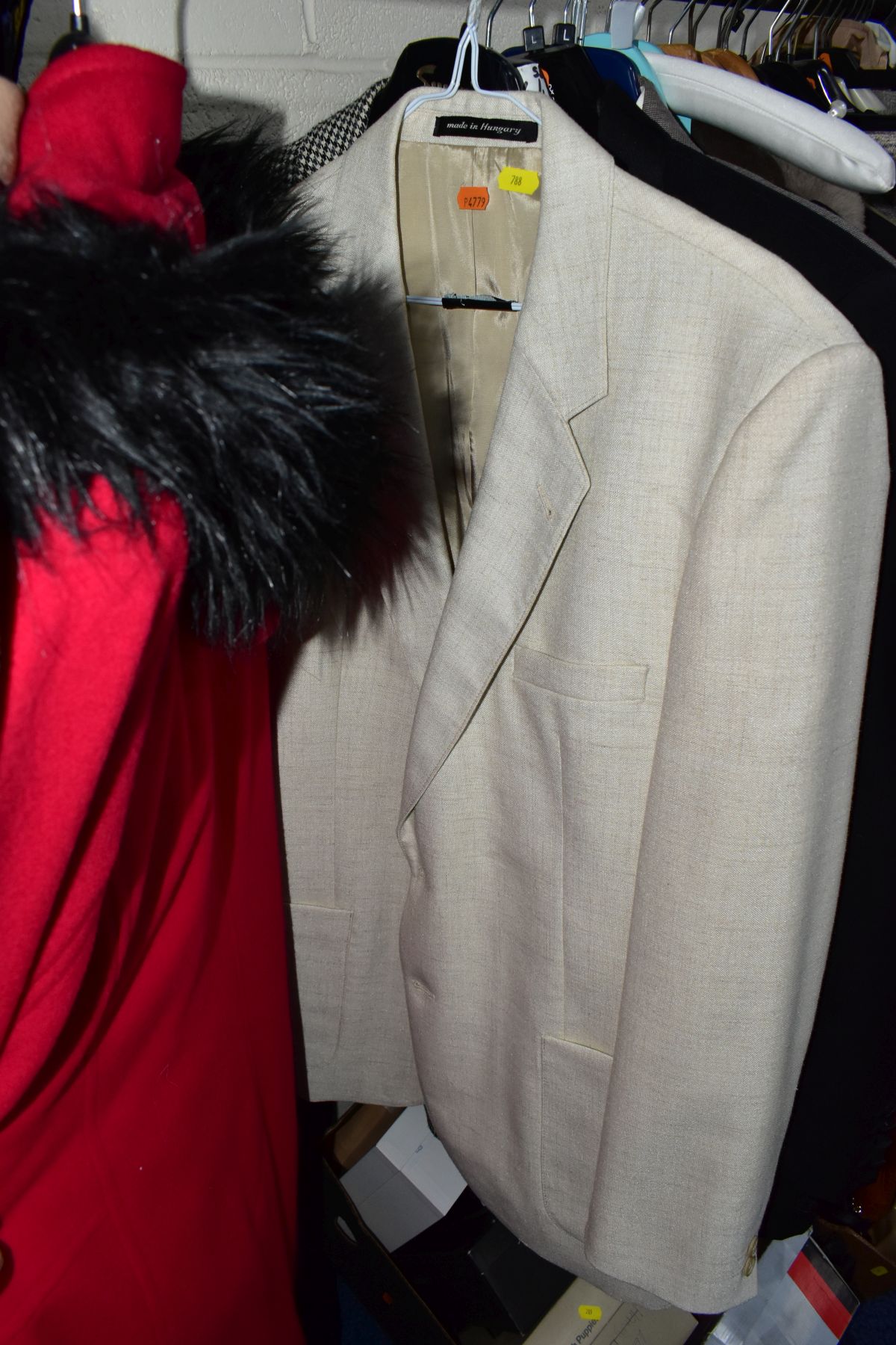 MENS AND LADIES CLOTHING, to include a St Michael brown jacket size 40L, Moss Bros shawl collar - Image 9 of 12