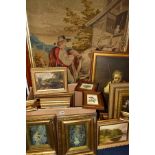 DECORATIVE PAINTINGS AND PRINTS, comprising a modern impressionist style pastoral landscape with