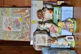 A SMALL GROUP OF BEATRIX POTTER RELATED FIGURES AND GIFTWARE, comprising four boxed Beswick figures,