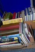 BOOKS, two boxes containing a collection of approximately thirty titles on the subject of antiques