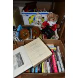 FOUR BOXES AND LOOSE BOOKS, PICTURES AND SUNDRY ITEMS, to include approximately one hundred and