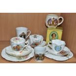 ROYAL MEMORABILIA CERAMICS ETC, comprising Foley china Edward VII coronation trio, Edward VII