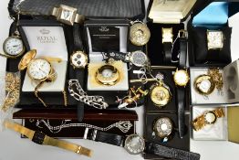 A BOX OF ASSORTED WATCHES, to include a Citizen quartz gents wristwatch, model number 30601279,