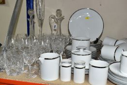 A THIRTY SEVEN PIECE THOMAS OF GERMANY DINNER SERVICE, AND A GROUP OF CUT CRYSTAL GLASS WARES, to