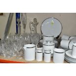 A THIRTY SEVEN PIECE THOMAS OF GERMANY DINNER SERVICE, AND A GROUP OF CUT CRYSTAL GLASS WARES, to