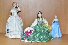 TWO ROYAL DOULTON LADIES AND A COALPORT LADY, comprising 'Dawn' HN3600, glued repair to wrist of