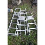 FOUR VARIOUS ALUMINIUM STEP LADDERS, the tallest 164cm