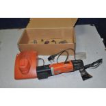 A FEIN MSx315 9.6v MULTITOOL with one battery and charger along with various cutters (PAT pass and