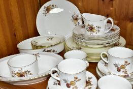 A THIRTY SEVEN PIECE ROYAL WORCESTER 'GOLDEN HARVEST' DINNER SERVICE, comprising six dinner