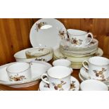 A THIRTY SEVEN PIECE ROYAL WORCESTER 'GOLDEN HARVEST' DINNER SERVICE, comprising six dinner